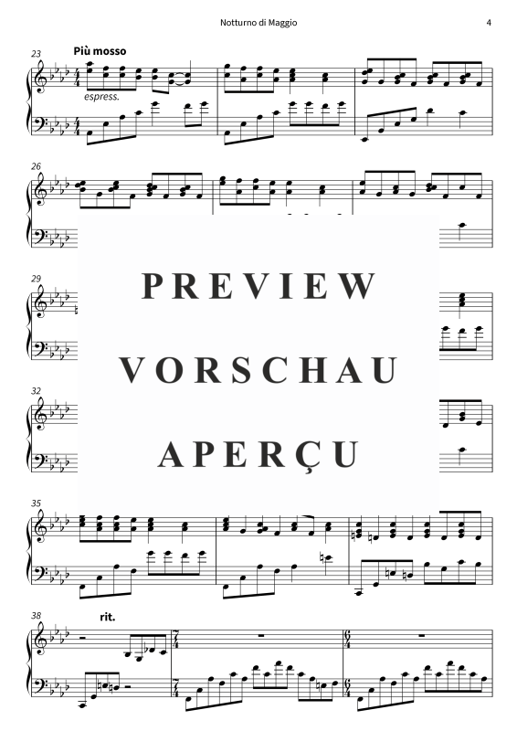 Produktgalerie: Seite 6 von 7 Un sogno lontano sopra il Notturno di maggio, Daniela Berlin, Klavier Solo