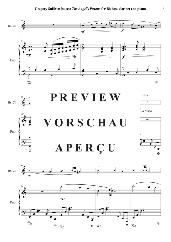 Product gallery: Page 6 of 10 The Angel's Pavanne , , (bass clarinet in Bb + piano)