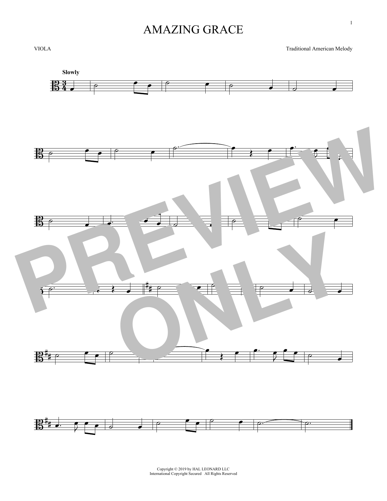 Product gallery: Page 1 of 1 Amazing Grace, Traditional American Melody