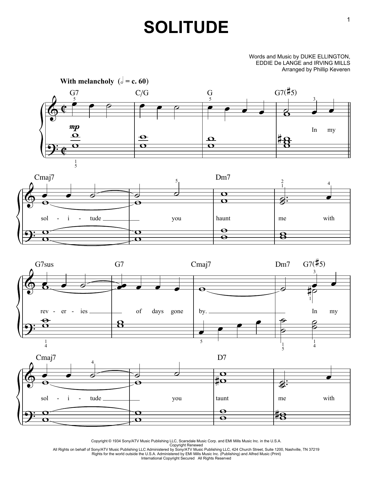 Produktbild zu: Solitude (arr. Phillip Keveren)