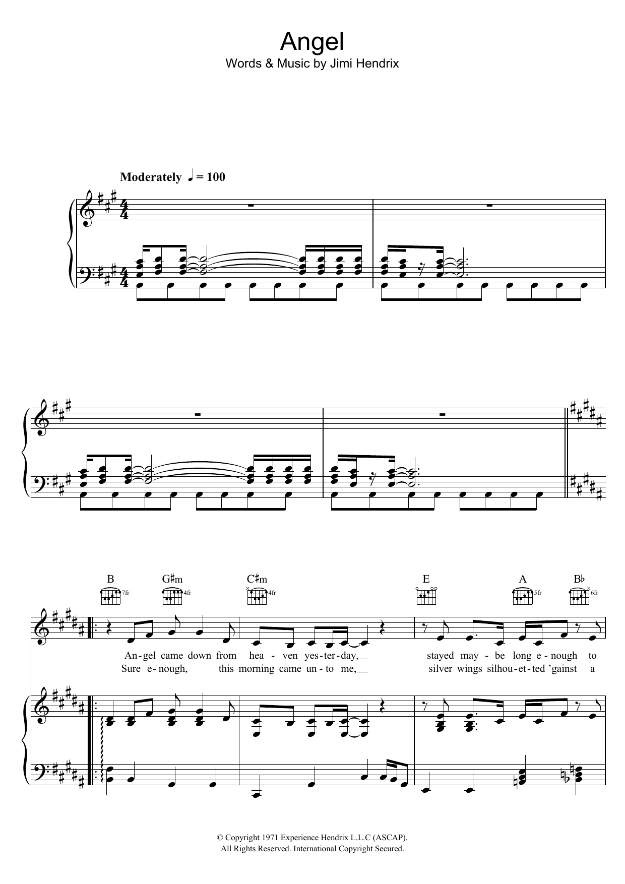 Produktgalerie: Seite 1 von 1 Angel, Jimi Hendrix, Gesang, Gitarre, Klavier