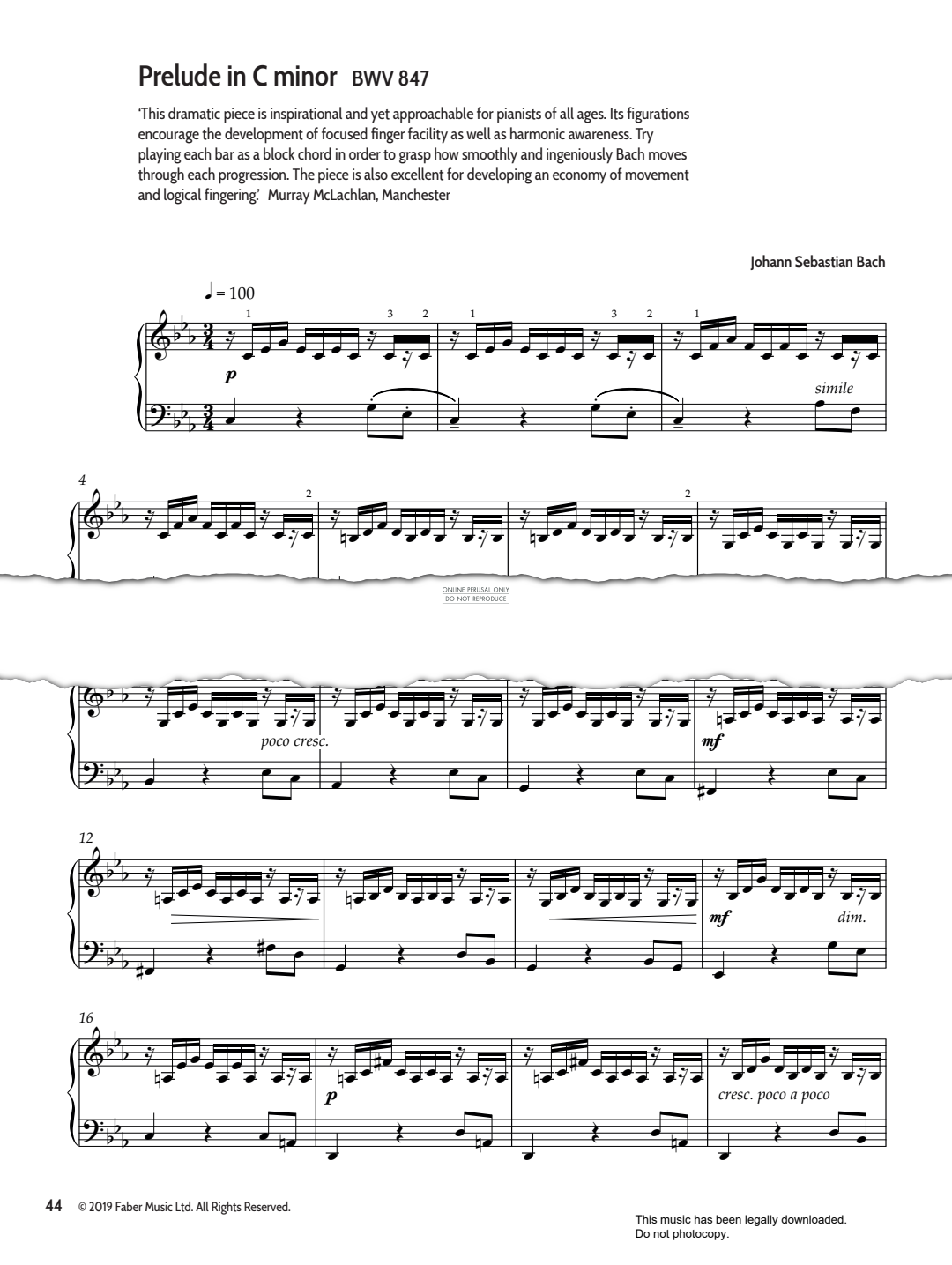gallery: Prelude In C Minor BWV 847, Johann Sebastian Bach