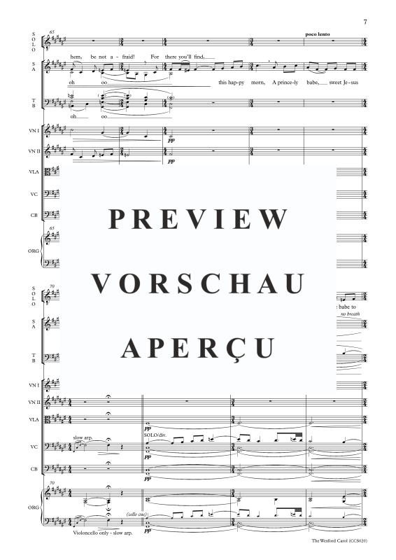 Produktgalerie: Seite 10 von 11 The Wexford Carol, , Sopran Solo, Gemischter Chor, Streicher und Orgel