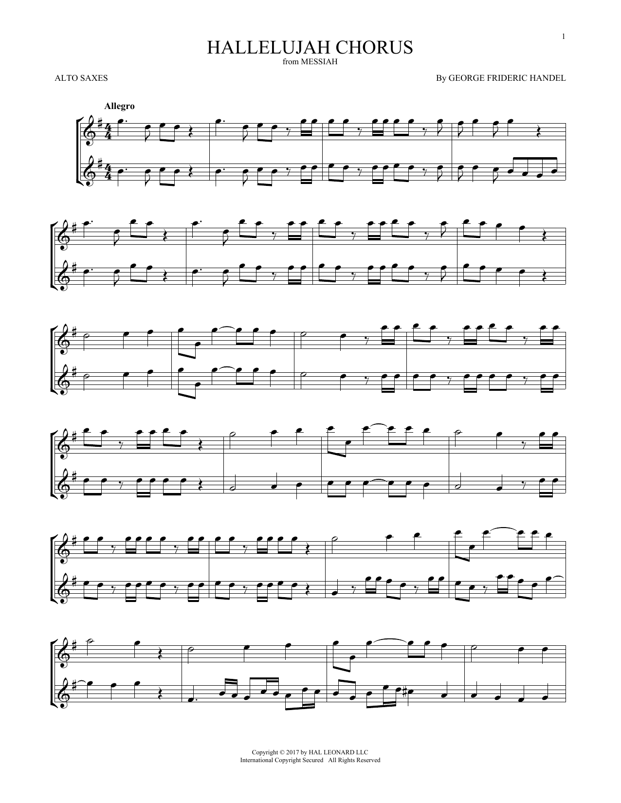 Product gallery: Page 1 of 1 Hallelujah Chorus, George Frideric Handel