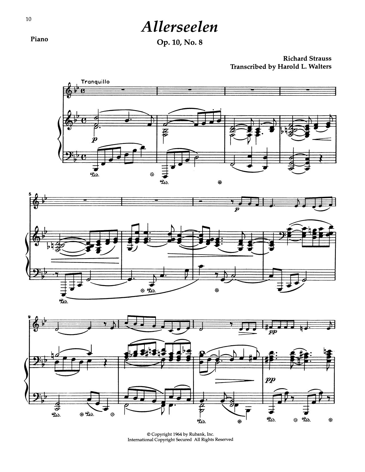 Product gallery: Page 1 of 1 Allerseelen, Richard Strauss