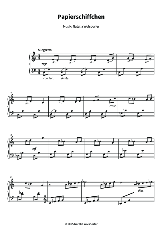 Produktgalerie: Seite 1 von 6 Papierschiffchen, , Klavier Solo