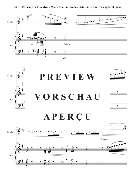 gallery: Deux Pièces : Invocation et Air Slave , , (Englischhorn + Klavier)