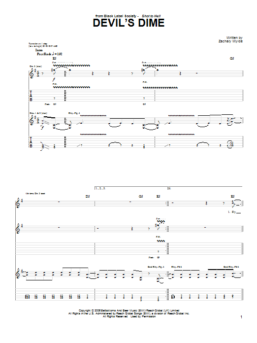 Produktgalerie: Seite 1 von 1 Devil's Dime, Black Label Society, Gitarre