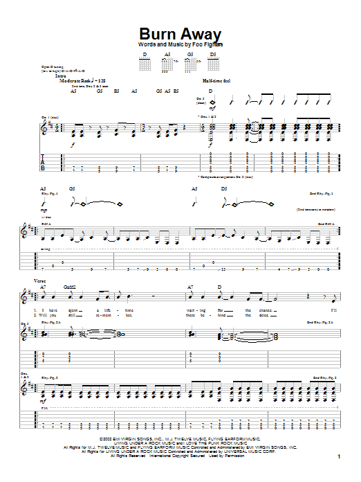 Product gallery: Page 1 of 1 Burn Away, Foo Fighters