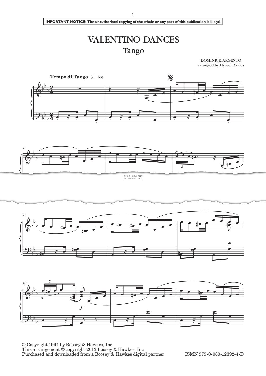 Produktgalerie: Seite 1 von 1 Valentino Dances - Tango, Dominick Argento, Klavier