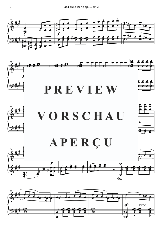 Produktgalerie: Seite 7 von 9 Lied ohne Worte op. 19 Nr. 3, , Klavier Solo