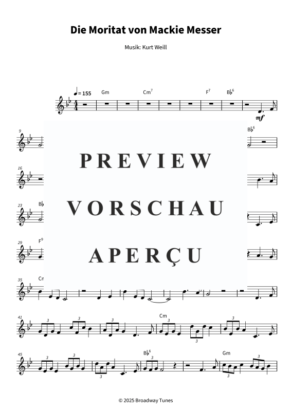 gallery: Die Moritat von Mackie Messer, , (Querflöte Solo & Akkorde - Leadsheet)