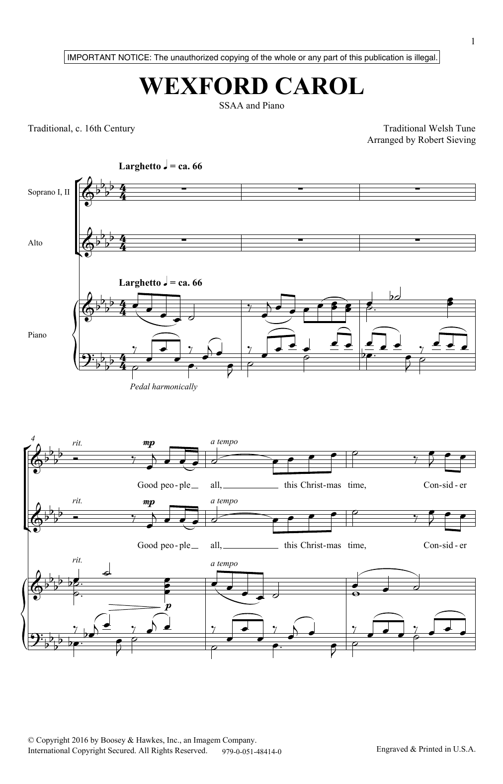 Product gallery: Page 1 of 1 The Wexford Carol, Robert Sieving