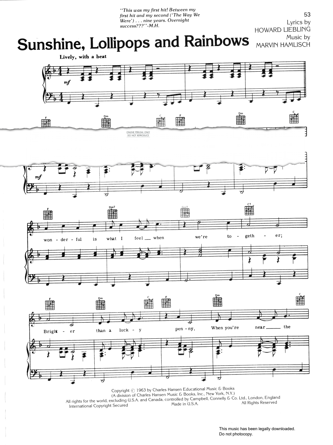 gallery: Sunshine, Lollipops And Rainbows, Lesley Gore, Gesang, Gitarre, Klavier