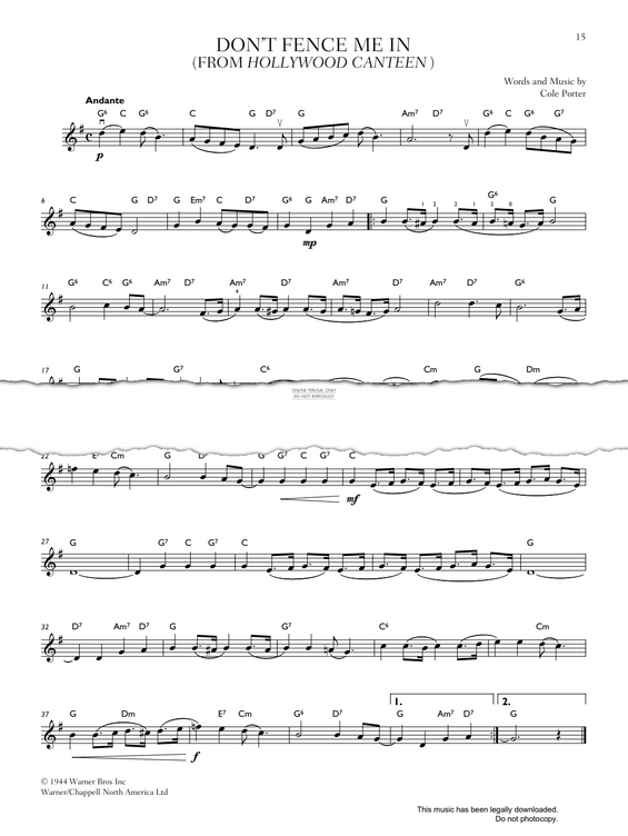 Produktgalerie: Seite 1 von 1 Don't Fence Me In, Cole Porter, Violine