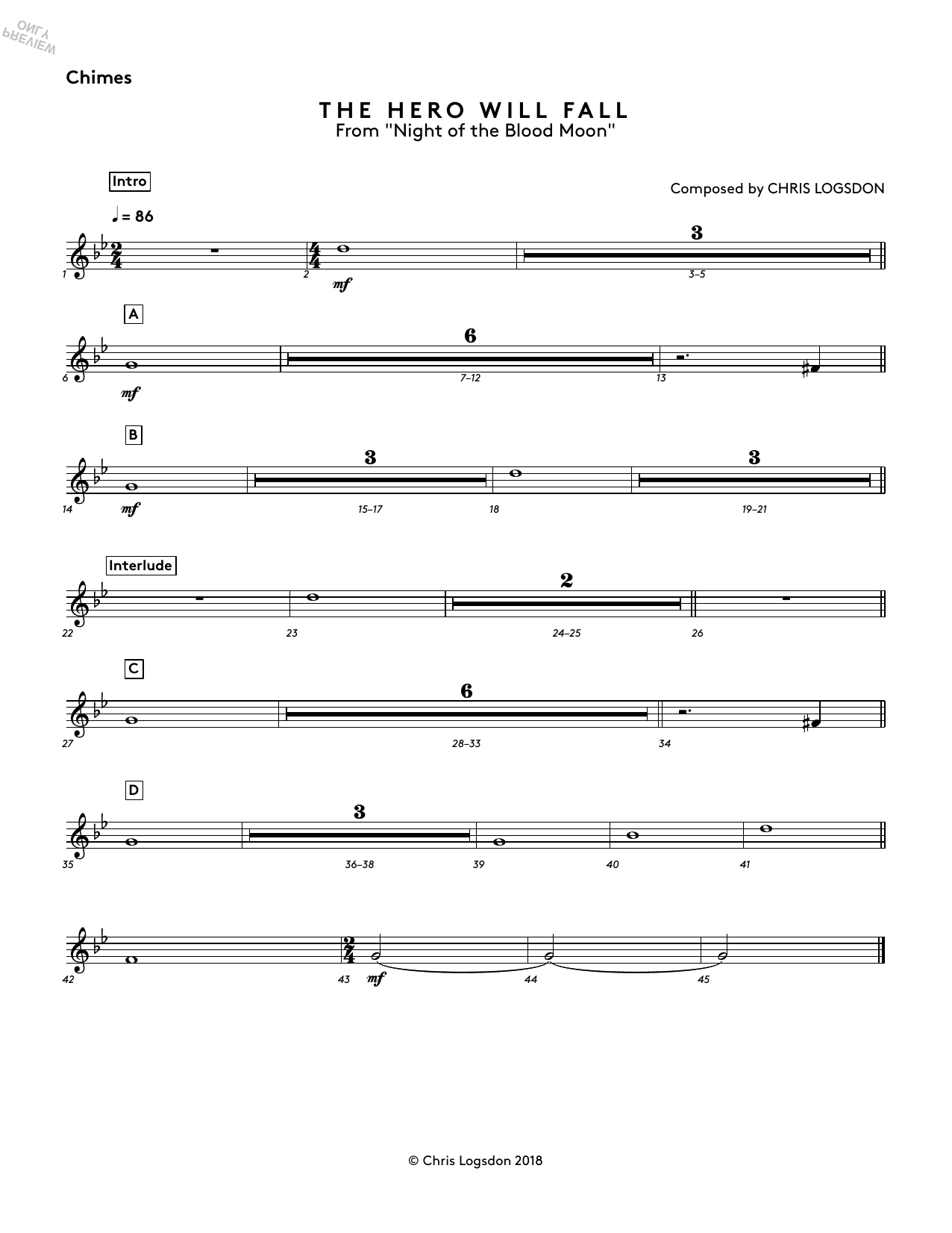 Produktbild zu: The Hero Will Fall (from Night of the Blood Moon) - Chimes