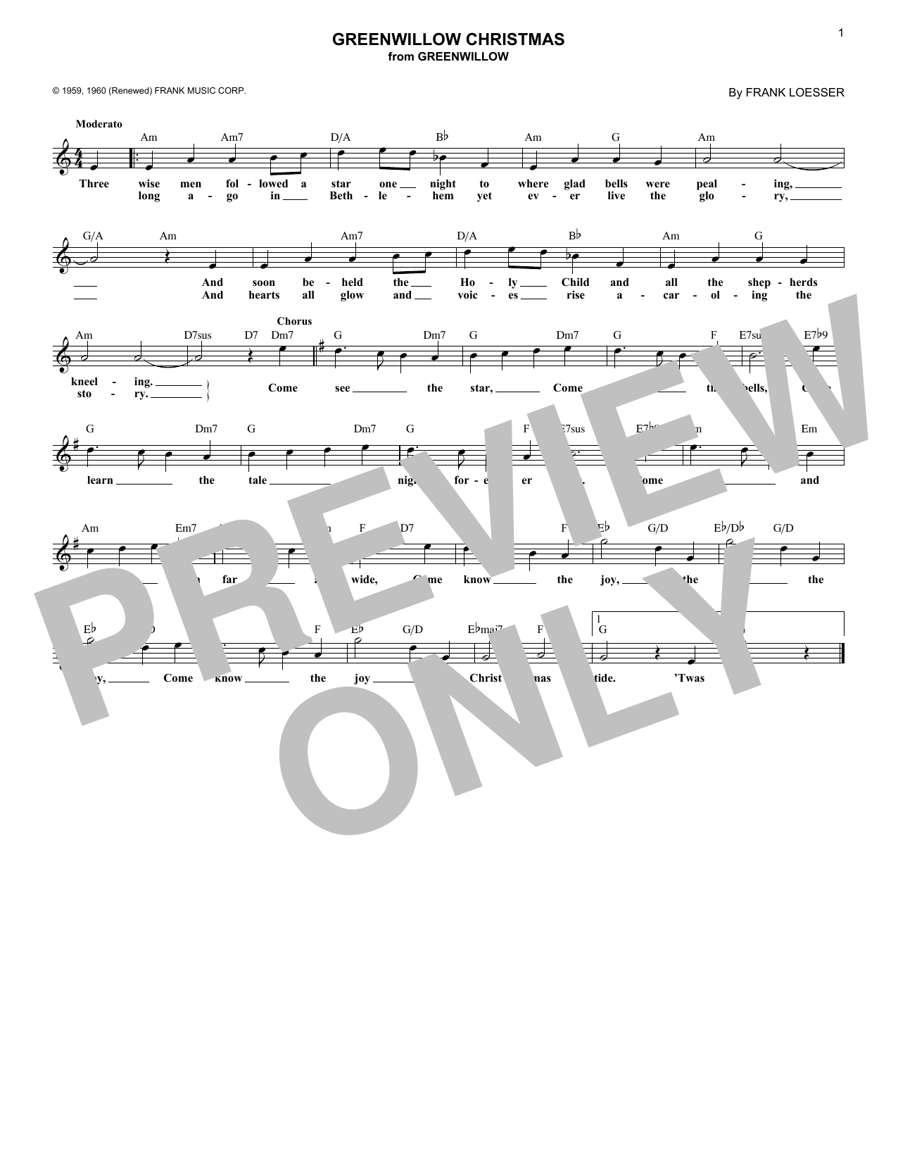 Product gallery: Page 1 of 1 Greenwillow Christmas, Frank Loesser