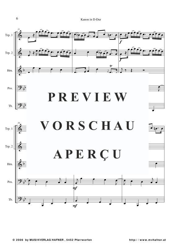 gallery: Kanon in D-Dur, , (Blechbläser Quintett)