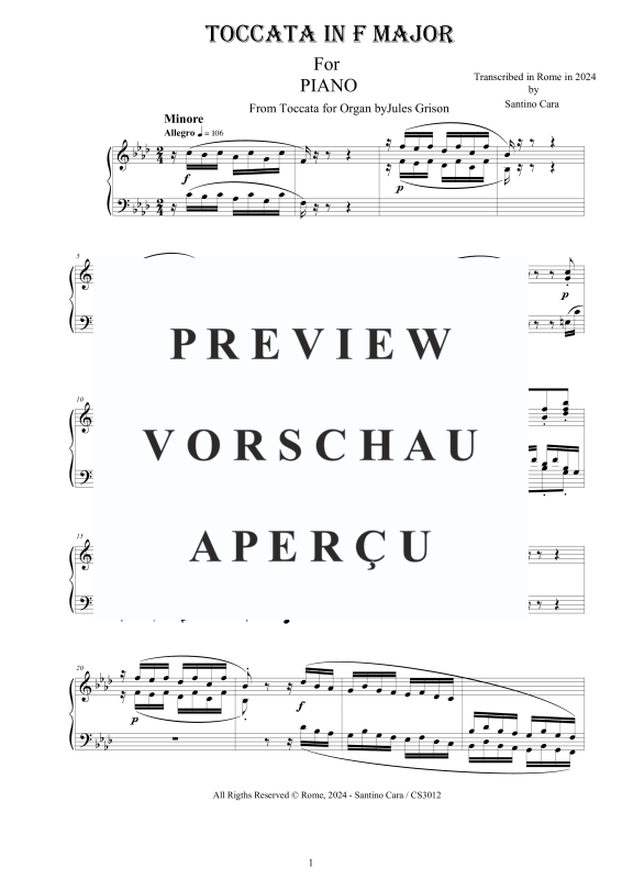 Produktgalerie: Seite 2 von 11 Toccata in F major, , Klavier