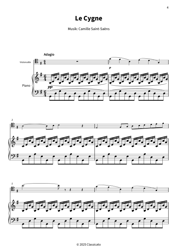Product gallery: Page 1 of 10 Der Schwan - aus Der Karneval der Tiere, , (violoncello and piano)