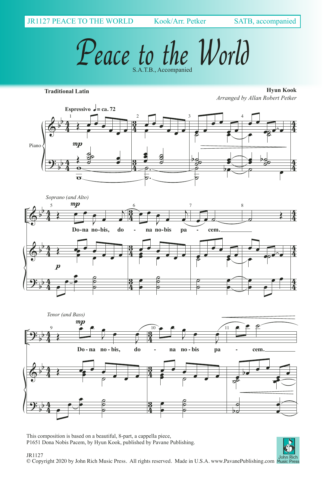 Produktgalerie: Seite 1 von 1 Peace to the World, Allan Robert Petker, Chor