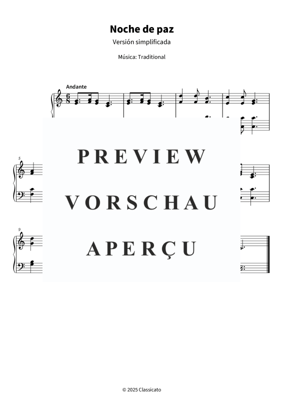 Product gallery: Page 5 of 5 Noche de paz - Versión simplificada, , Piano Solo