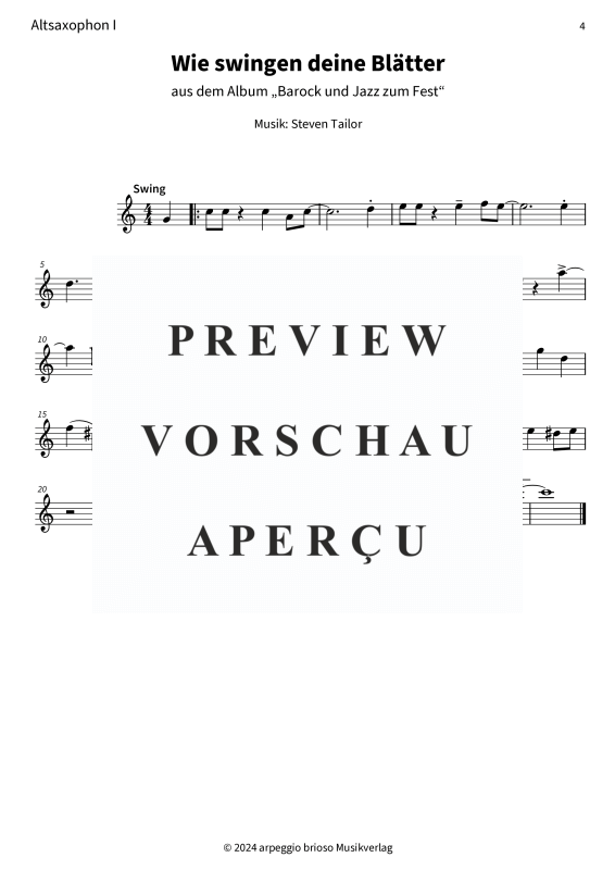 Product gallery: Page 6 of 7 Wie swingen deine Blätter - aus dem Album Barock und Jazz zum Fest, , (alto saxophone duet)