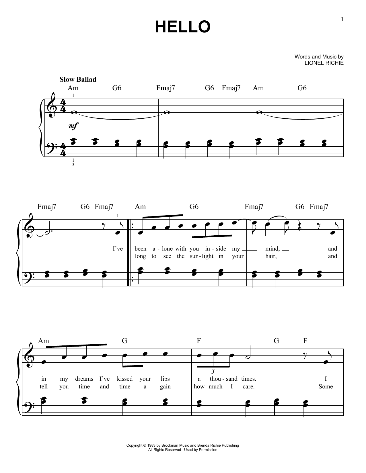 Produktgalerie: Seite 1 von 1 Hello, Lionel Richie, Klavier