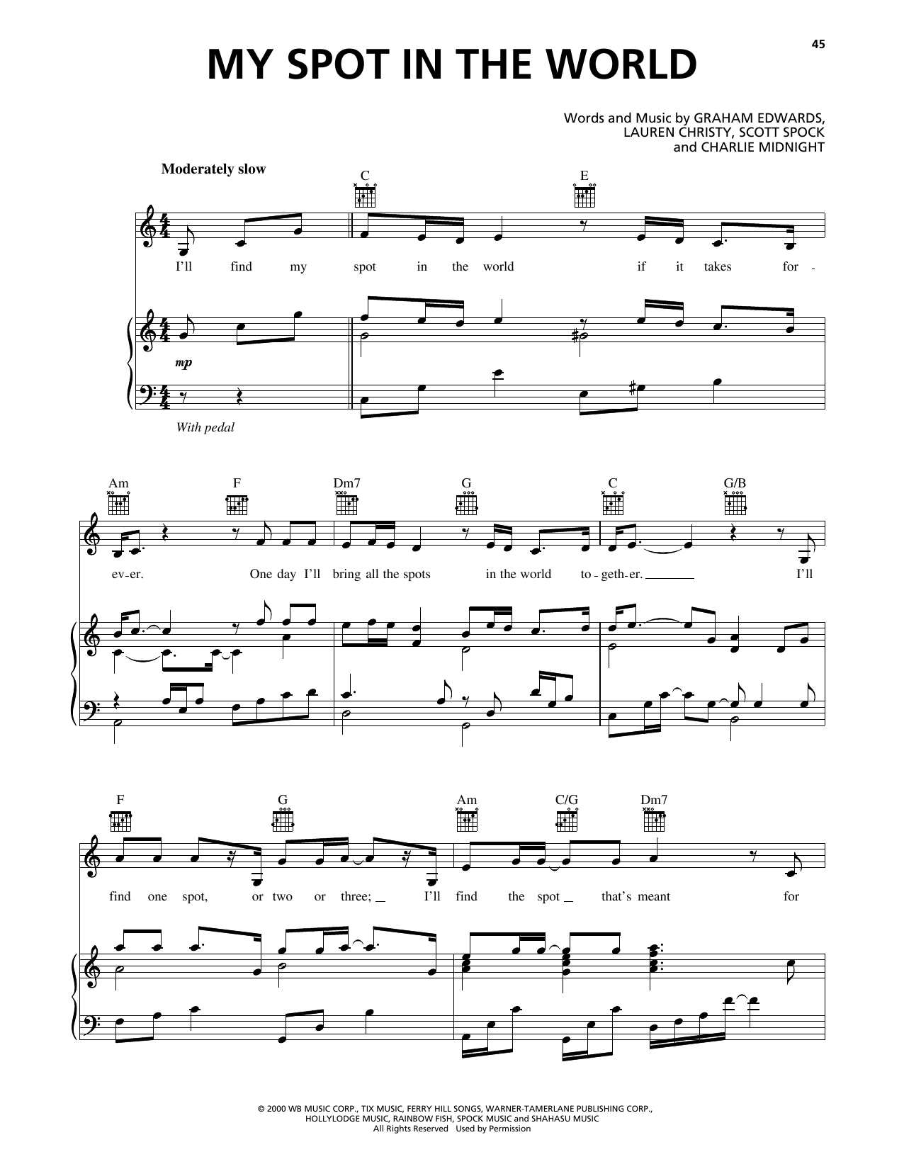 Produktgalerie: Seite 1 von 1 My Spot In The World (from 102 Dalmatians), Graham Edwards, Gesang, Gitarre, Klavier