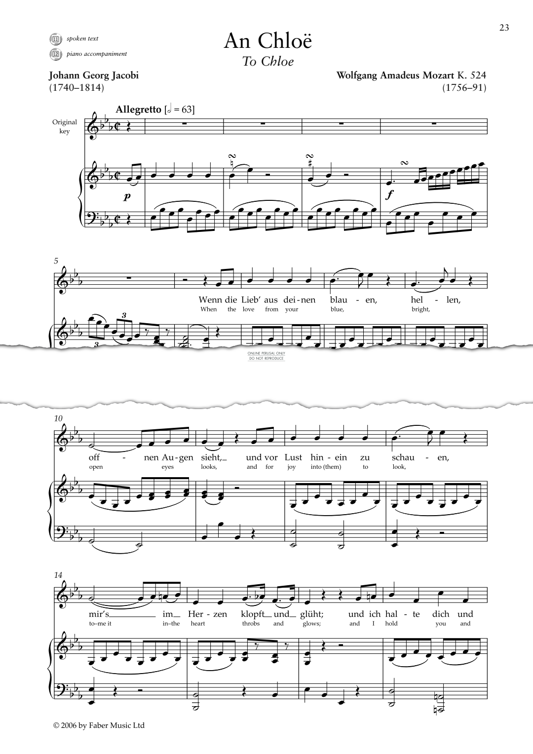 gallery: An Chloe (K.524), Wolfgang Amadeus Mozart