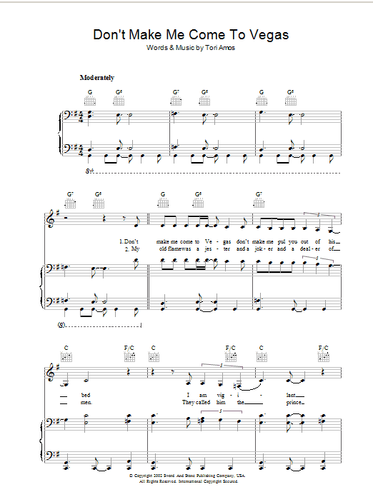 Produktgalerie: Seite 1 von 1 Don't Make Me Come To Vegas, Tori Amos, Gesang, Gitarre, Klavier