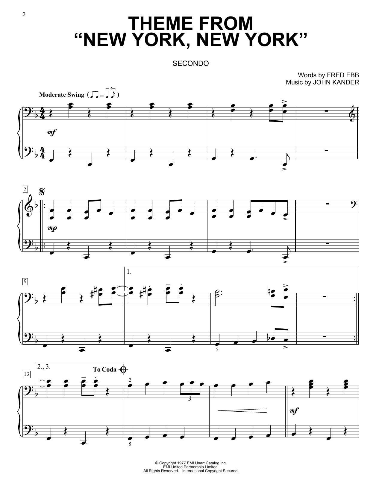 Produktbild zu: Theme From "New York, New York"