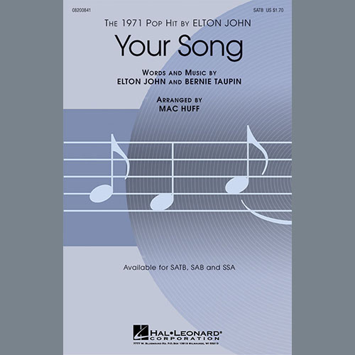 Product picture to: Your Song (arr. Mac Huff)