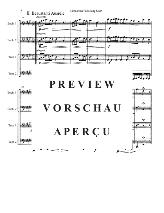 Product gallery: Page 4 of 16 Lithuanian Folk Song Suite , , (Tuba Quartett EETT)