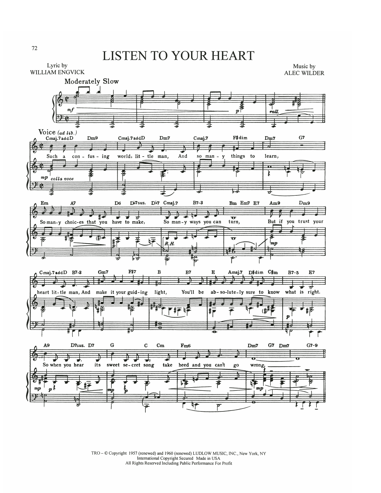 Produktgalerie: Seite 1 von 1 Listen To Your Heart, Alec Wilder, Gesang, Gitarre, Klavier