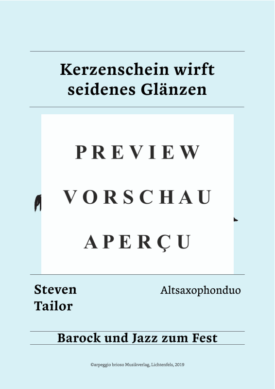 Product gallery: Page 2 of 8 Kerzenschein wirft seidenes Glänzen - aus dem Album Barock und Jazz zum Fest, , (alto saxophone duet)