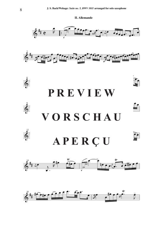 Product gallery: Page 9 of 16 Cello Suite Nr. 5, BWV 1011 , , (Saxophon Solo)