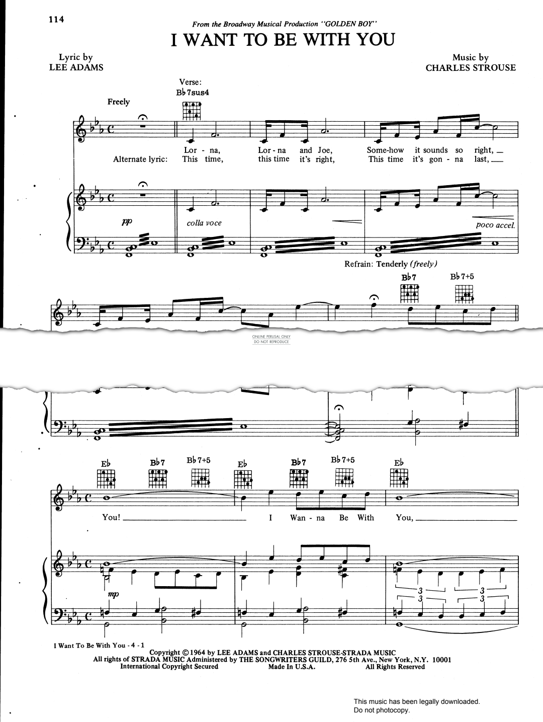 Produktbild zu: I Want To Be With You (from 'Golden Boy')