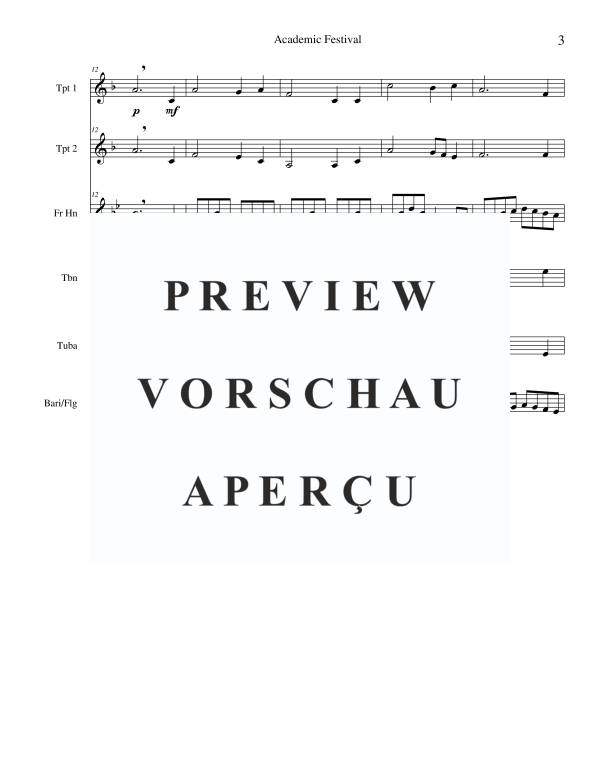 Product gallery: Page 5 of 11 Academic Festival Overture, , Brass Quintet