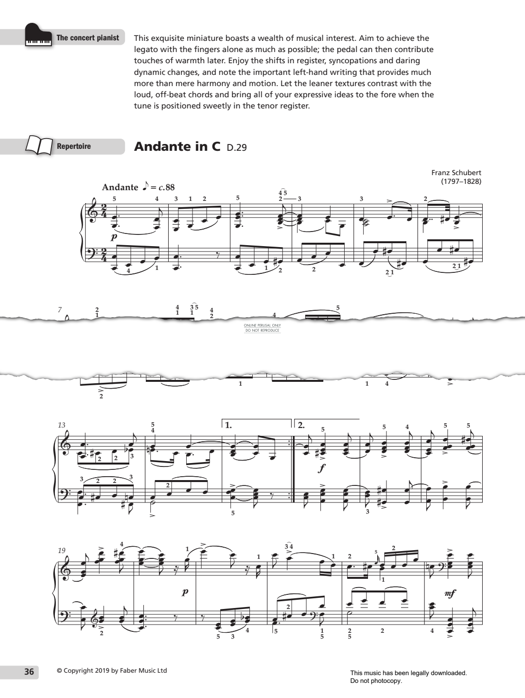 Produktgalerie: Seite 1 von 1 Andante In C, Franz Schubert, Klavier