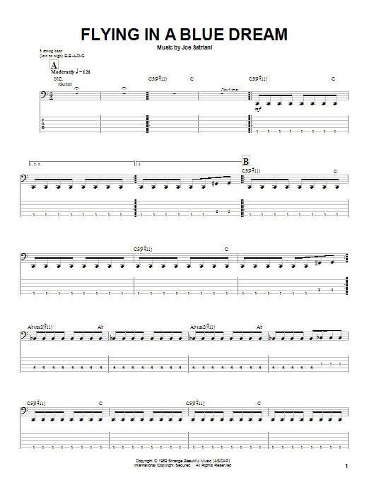 Produktgalerie: Seite 1 von 1 Flying In A Blue Dream, Joe Satriani, E-Bass