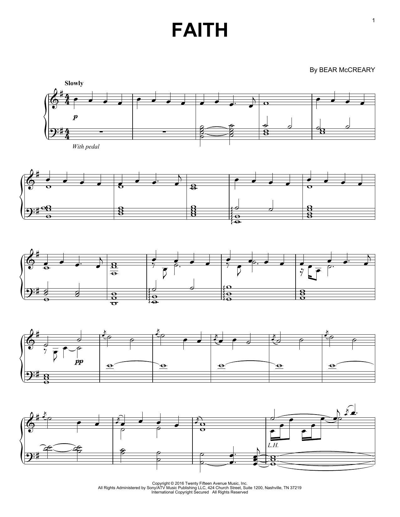 Product gallery: Page 1 of 1 Faith (from Outlander), Bear McCreary