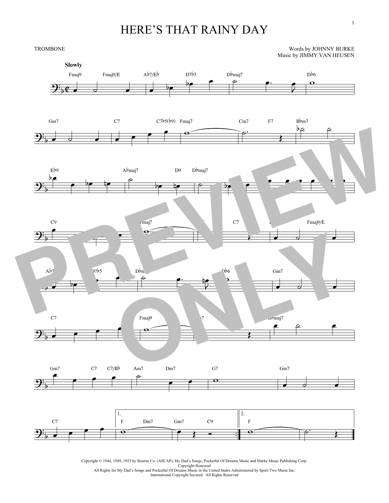 Product gallery: Page 1 of 1 Here's That Rainy Day, Jimmy Van Heusen