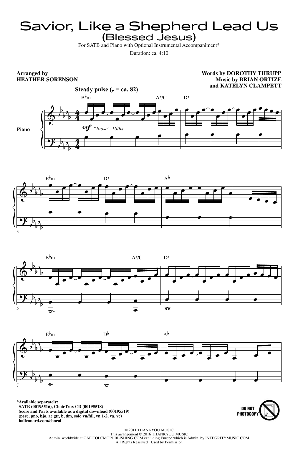Produktbild zu: Savior, Like A Shepherd Lead Us Blessed Jesus