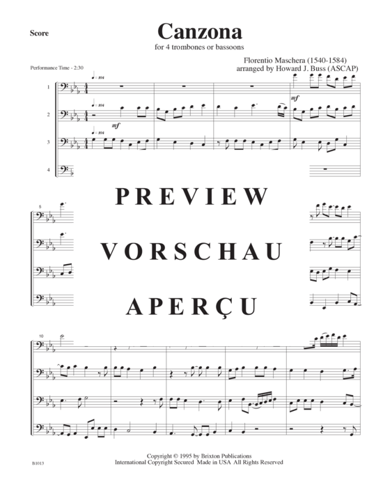 Product gallery: Page 4 of 11 Canzona , , (4 trombones/bassoons)