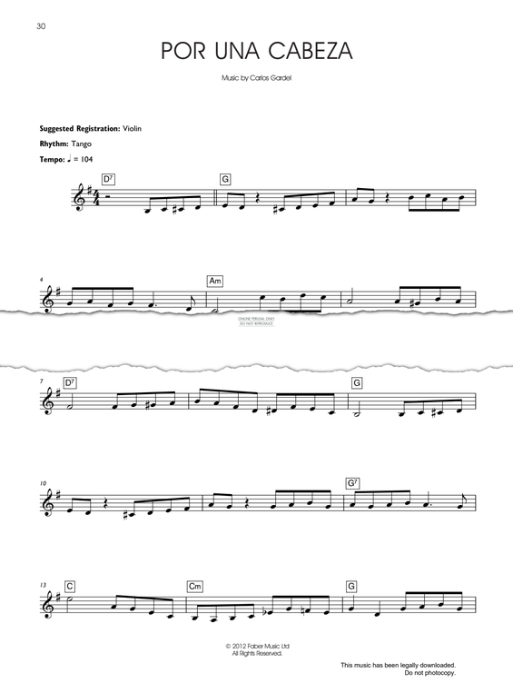 Produktgalerie: Seite 1 von 1 Por Una Cabeza, Carlos Gardel, Keyboard