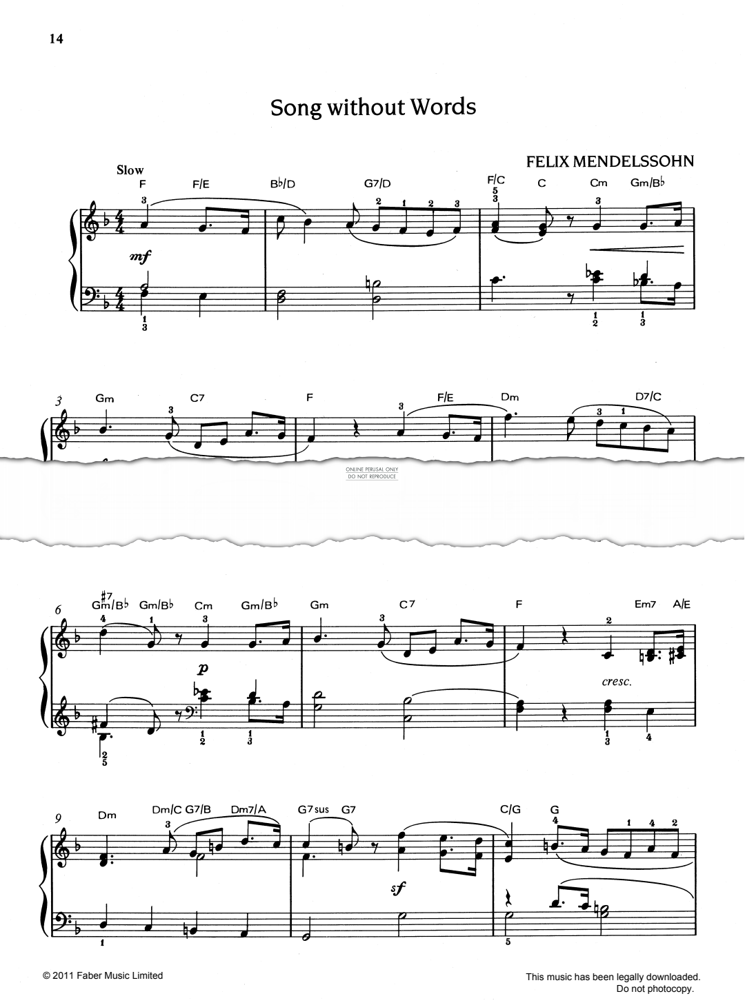 Produktbild zu: Song Without Words