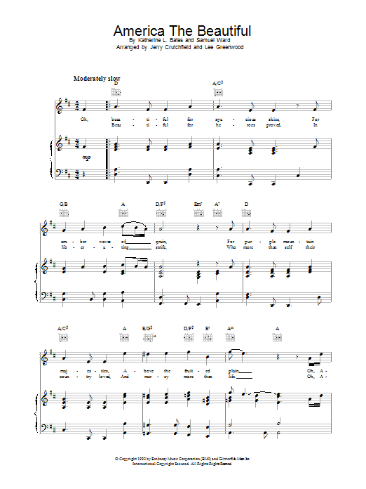 Product gallery: Page 1 of 1 America The Beautiful, Lee Greenwood