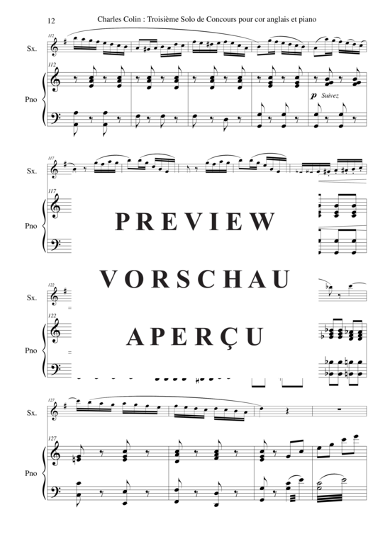 Produktgalerie: Seite 13 von 19 Solo de Concours no. 3, opus 40 , , (Englischhorn in F + Klavier)