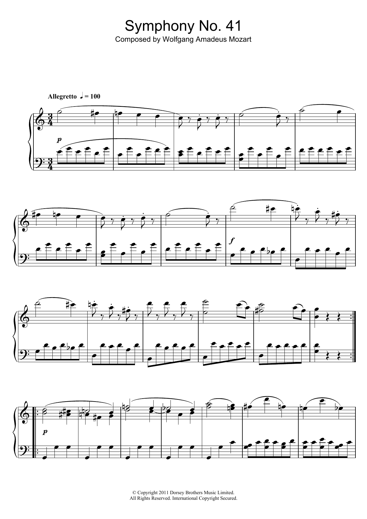 Product picture to: Symphony No.41 'Jupiter' (3rd Movement: Minuet)